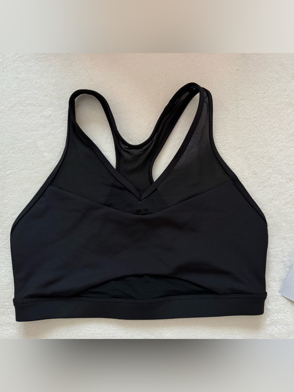 Peloton Black Racerback Mesh-Back Sports Bra